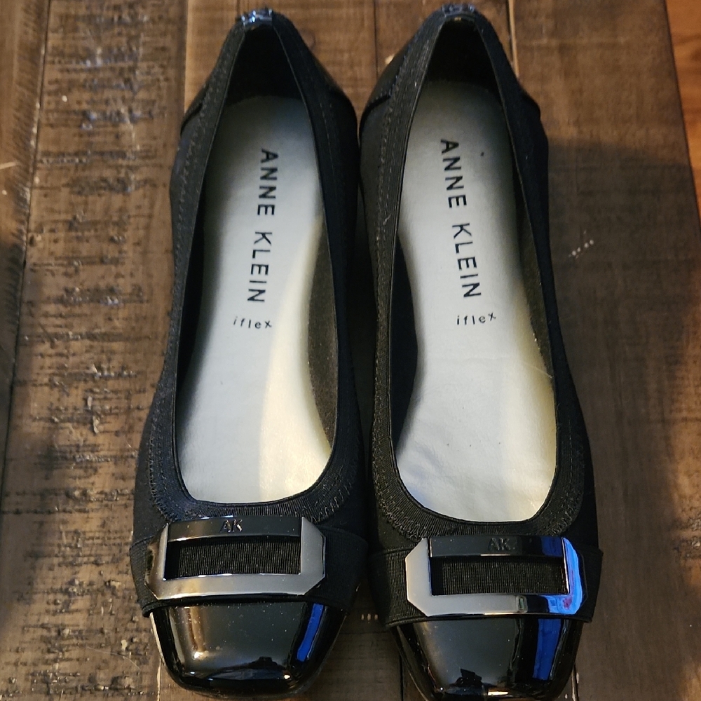 Anne Klein Black Patent Flats